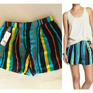 Nell Womens Multicolor Stripes Co Cal Silk Shorts Size XS